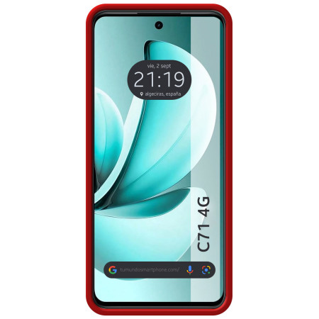 Funda Silicona Líquida Ultra Suave para Realme C71 4G color Roja