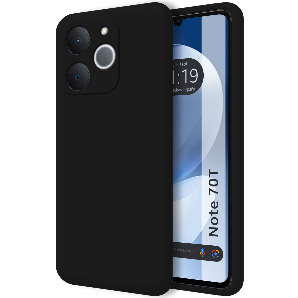 Funda Silicona Líquida Ultra Suave para Realme Note 70T color Negra