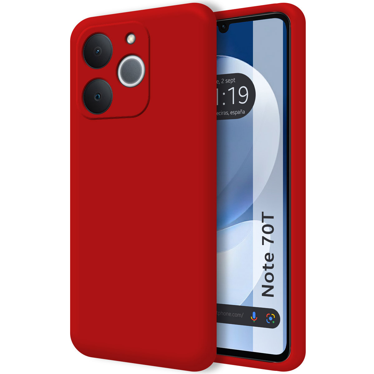 Funda Silicona Líquida Ultra Suave para Realme Note 70T color Roja