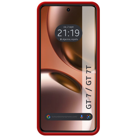 Funda Silicona Líquida Ultra Suave para Realme GT 7 / GT 7T 5G color Roja