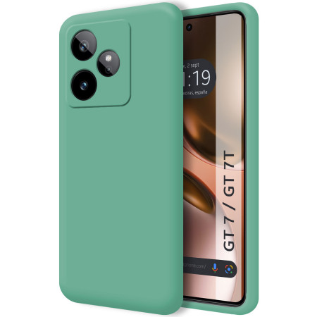 Funda Silicona Líquida Ultra Suave para Realme GT 7 / GT 7T 5G color Verde