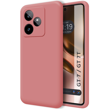Funda Silicona Líquida Ultra Suave para Realme GT 7 / GT 7T 5G color Rosa