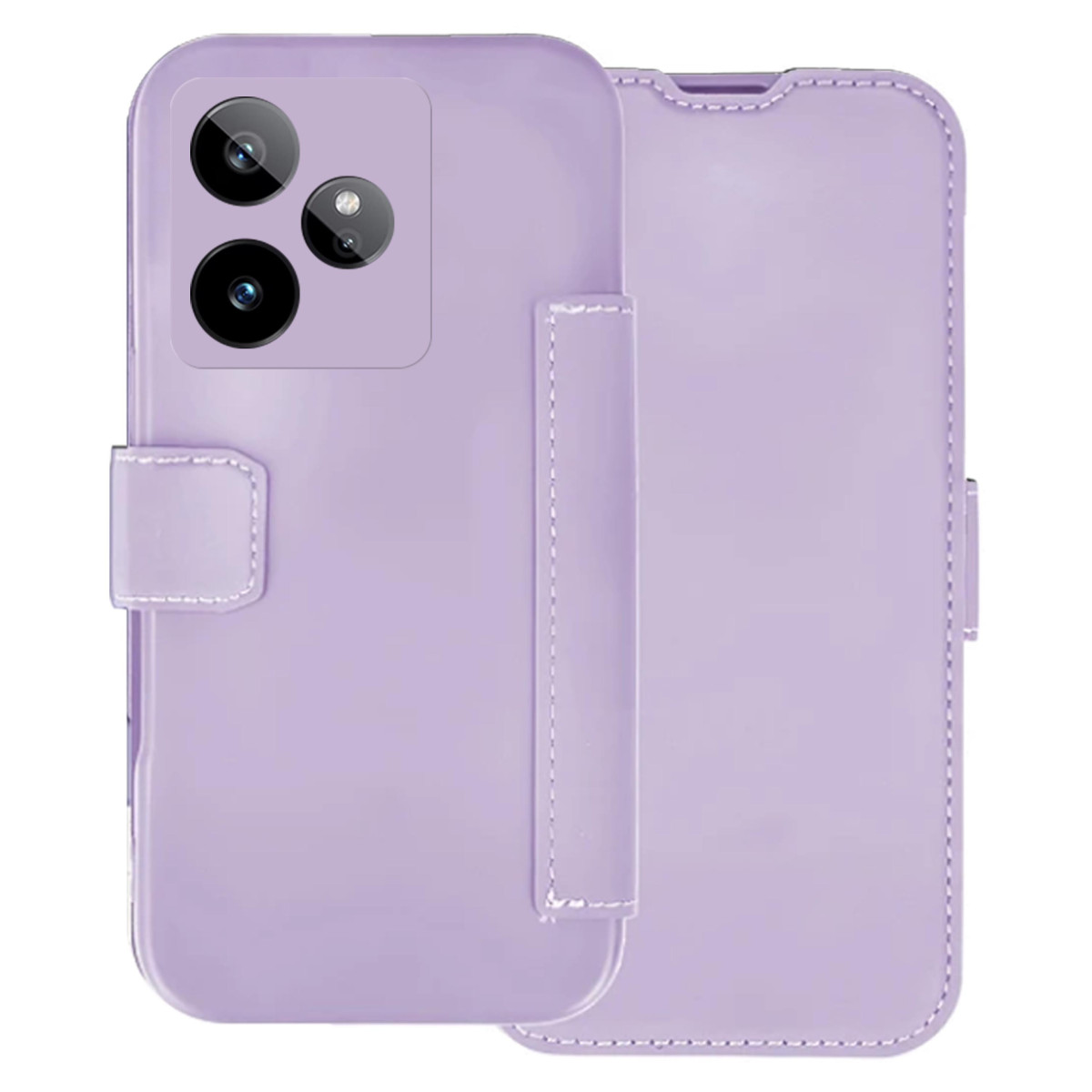 Funda Silicona Suave con Tapa para Realme GT 7 / GT 7T 5G color Morada
