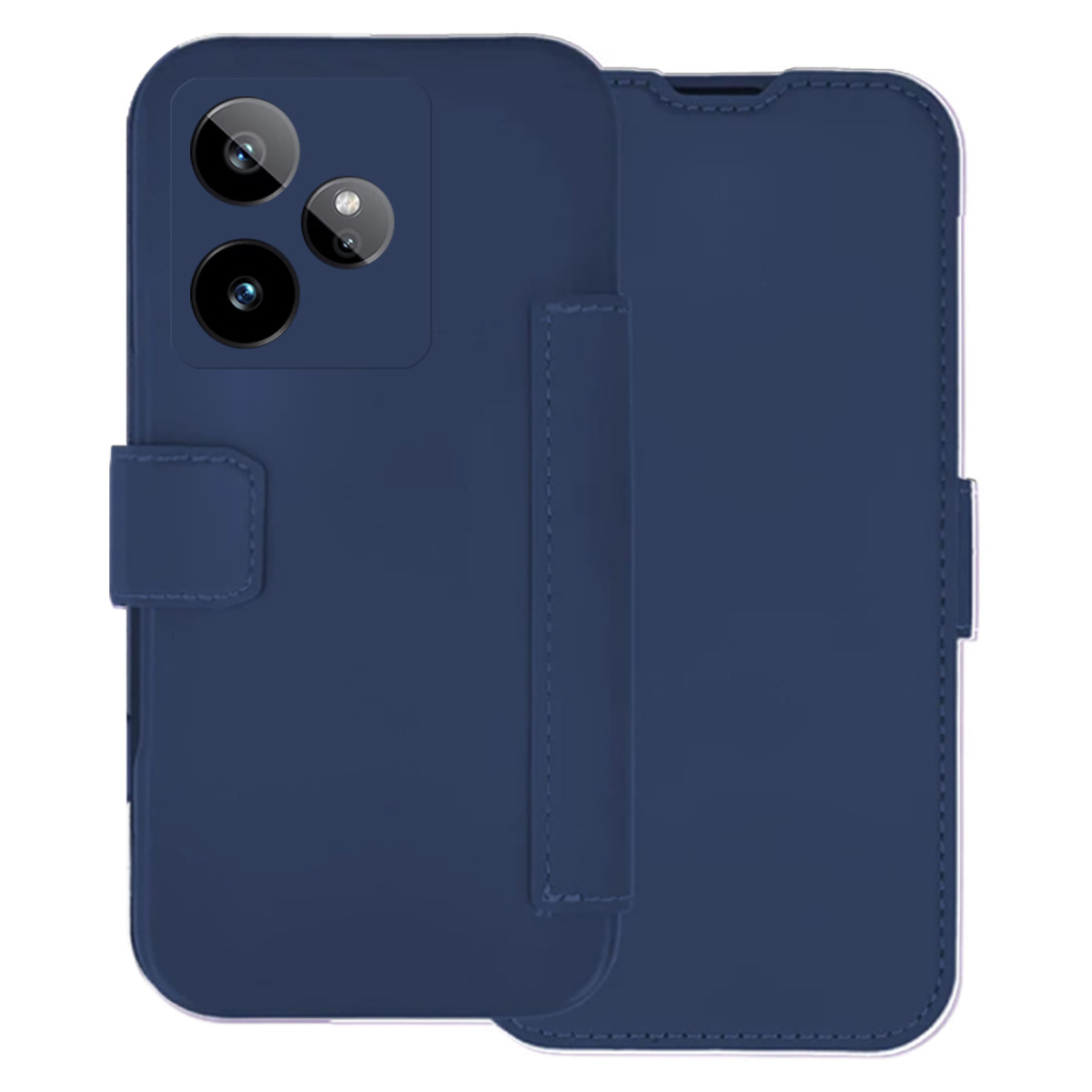Funda Silicona Suave con Tapa para Realme GT 7 / GT 7T 5G color Azul