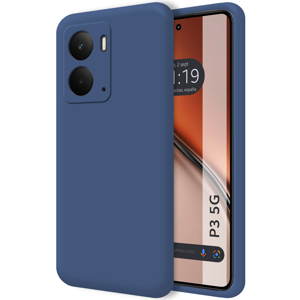 Funda Silicona Líquida Ultra Suave para Realme P3 5G color Azul