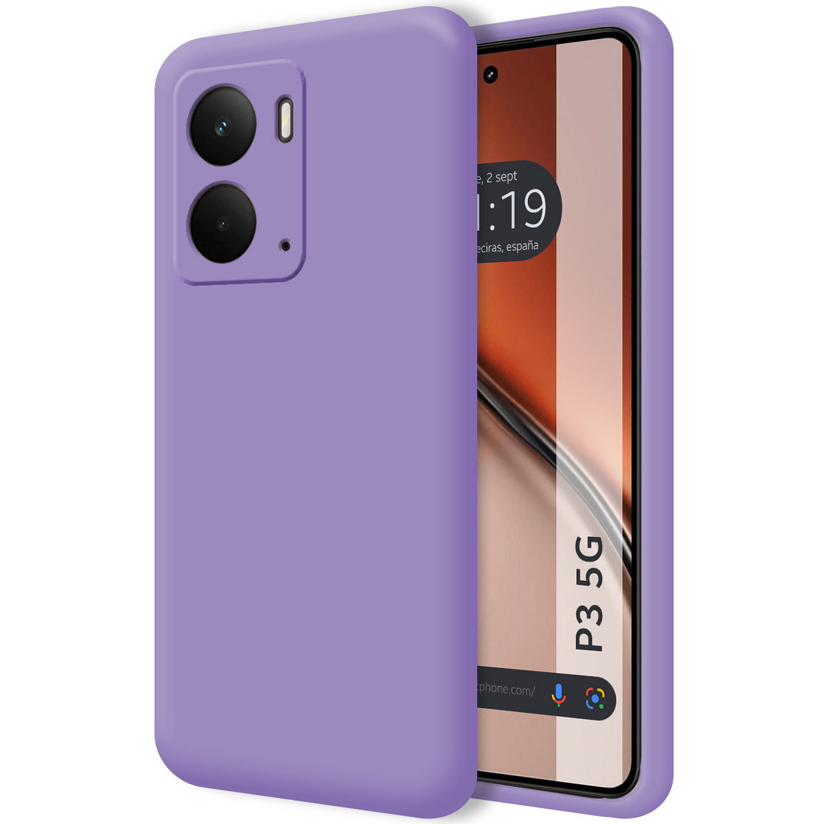 Funda Silicona Líquida Ultra Suave para Realme P3 5G color Morada