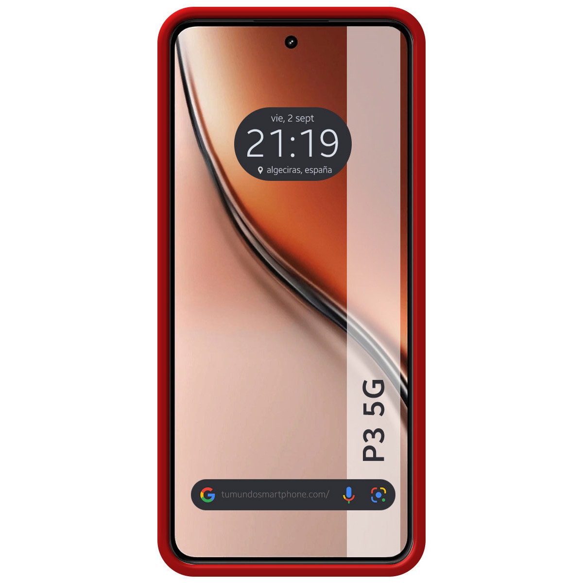 Funda Silicona Líquida Ultra Suave para Realme P3 5G color Roja