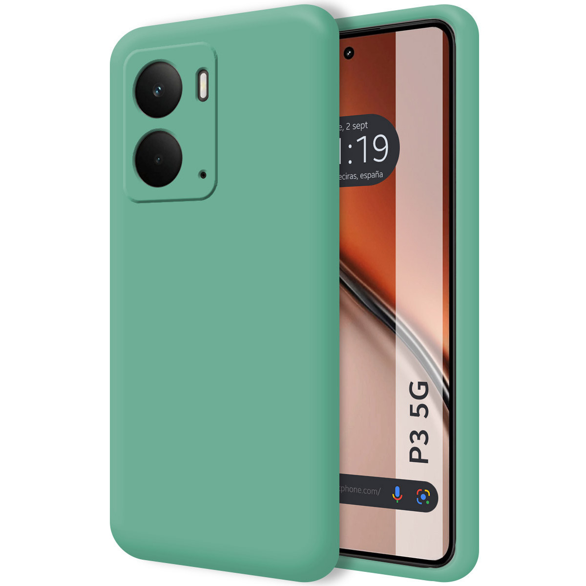Funda Silicona Líquida Ultra Suave para Realme P3 5G color Verde