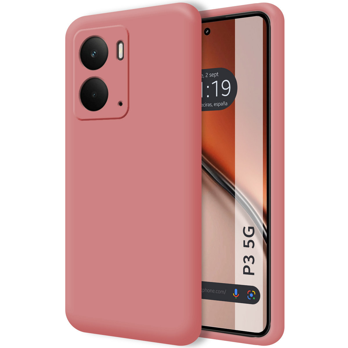 Funda Silicona Líquida Ultra Suave para Realme P3 5G color Rosa