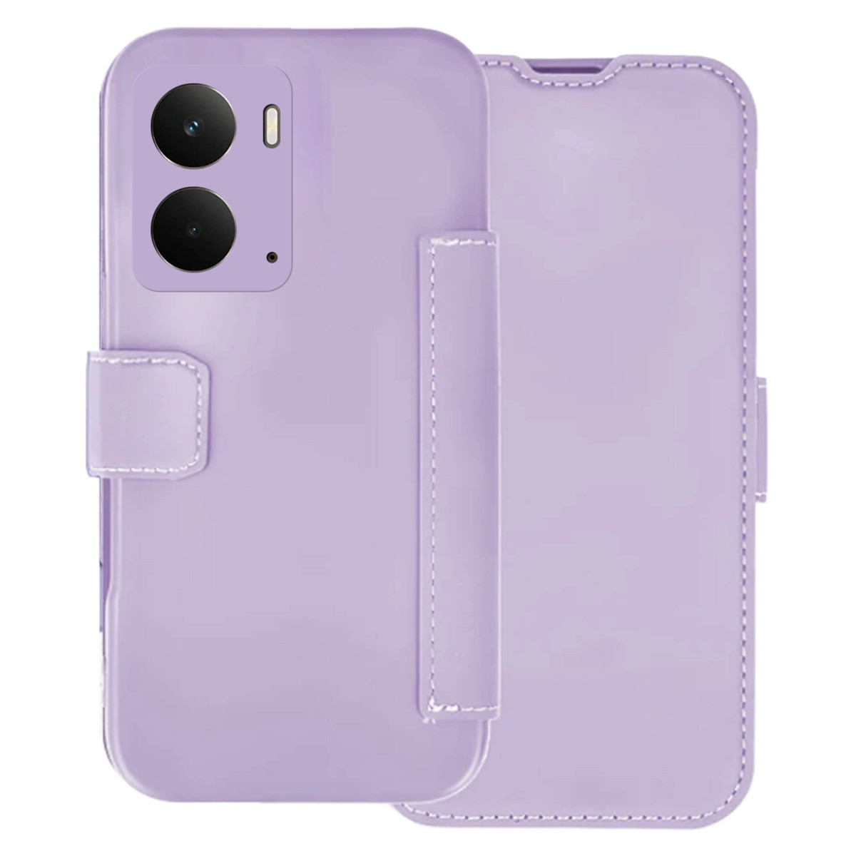 Funda Silicona Suave con Tapa para Realme P3 5G color Morada