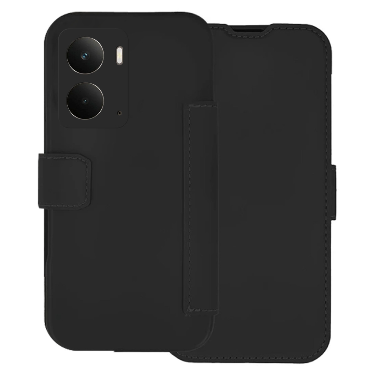 Funda Silicona Suave con Tapa para Realme P3 5G color Negra