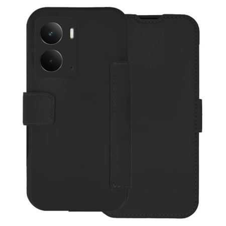 Funda Silicona Suave con Tapa para Realme P3 5G color Negra