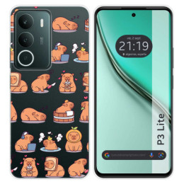 Funda Silicona Transparente para Realme P3 lite diseño Capibara 01 Dibujos