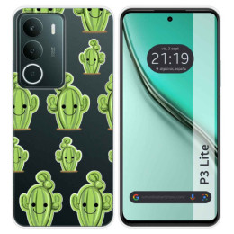 Funda Silicona Transparente para Realme P3 lite diseño Cactus Dibujos