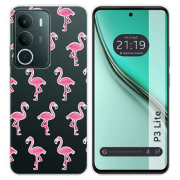 Funda Silicona Transparente para Realme P3 lite diseño Flamenco Dibujos