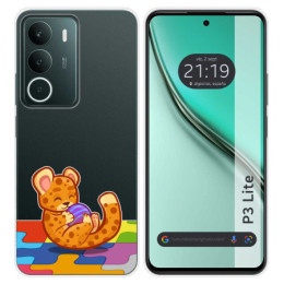 Funda Silicona Transparente para Realme P3 lite diseño Leopardo Dibujos