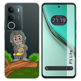 Funda Silicona Transparente para Realme P3 lite diseño Mono Dibujos