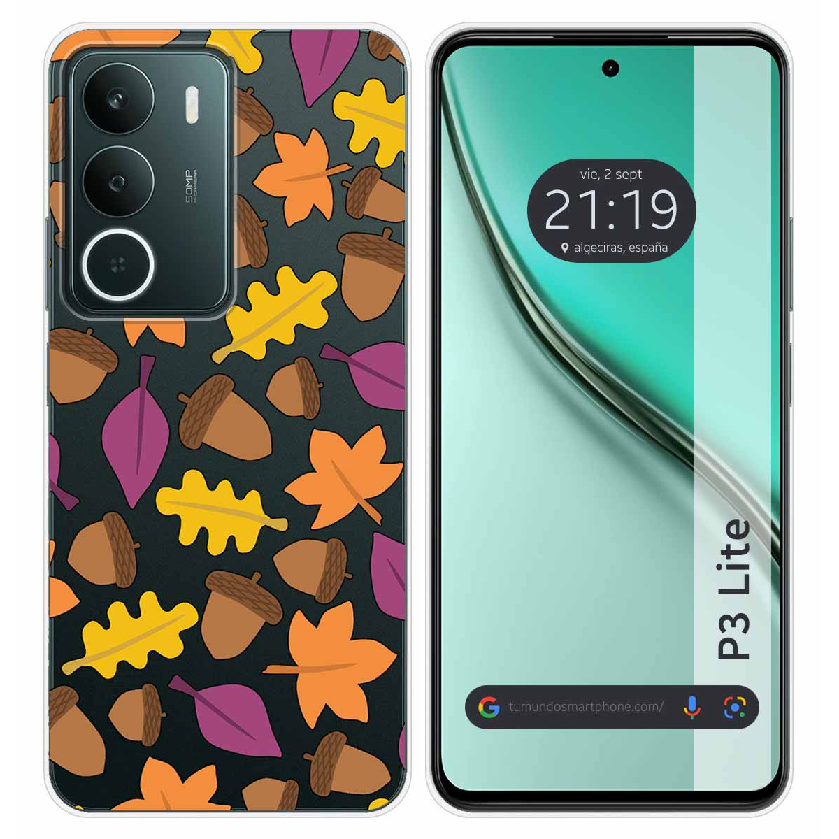 Funda Silicona Transparente para Realme P3 lite diseño Otoño Dibujos