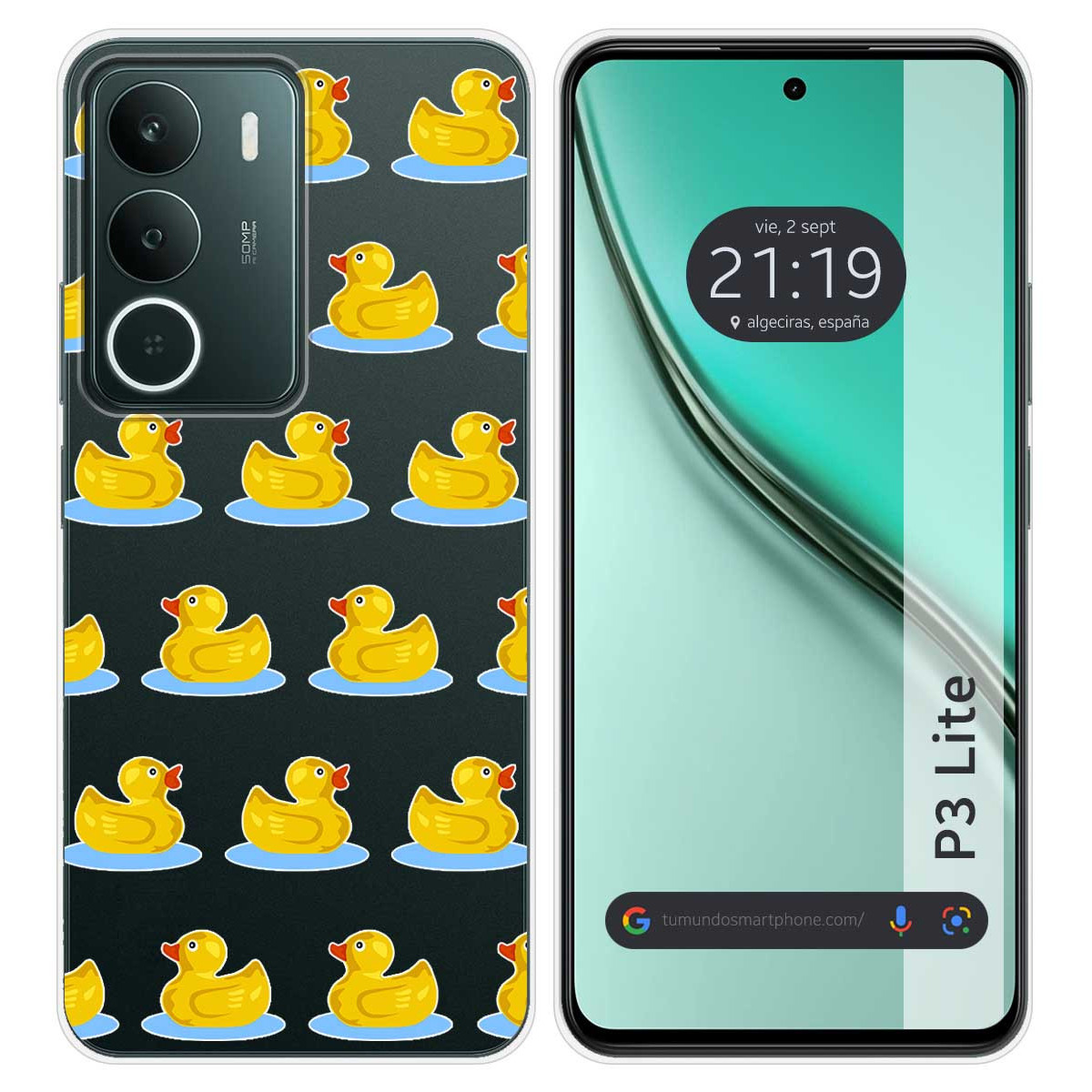 Funda Silicona Transparente para Realme P3 lite diseño Pato Dibujos