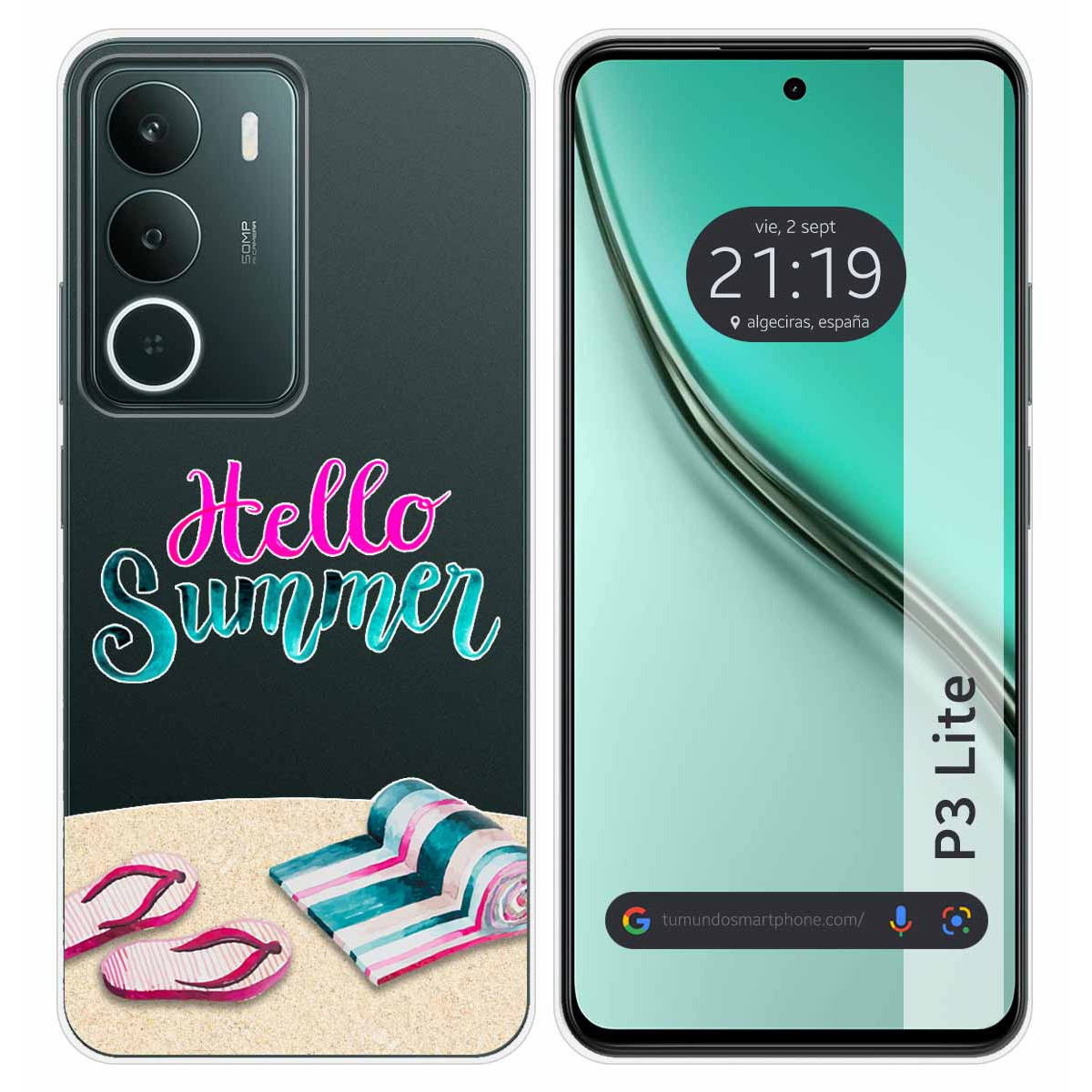 Funda Silicona Transparente para Realme P3 lite diseño Summer Dibujos