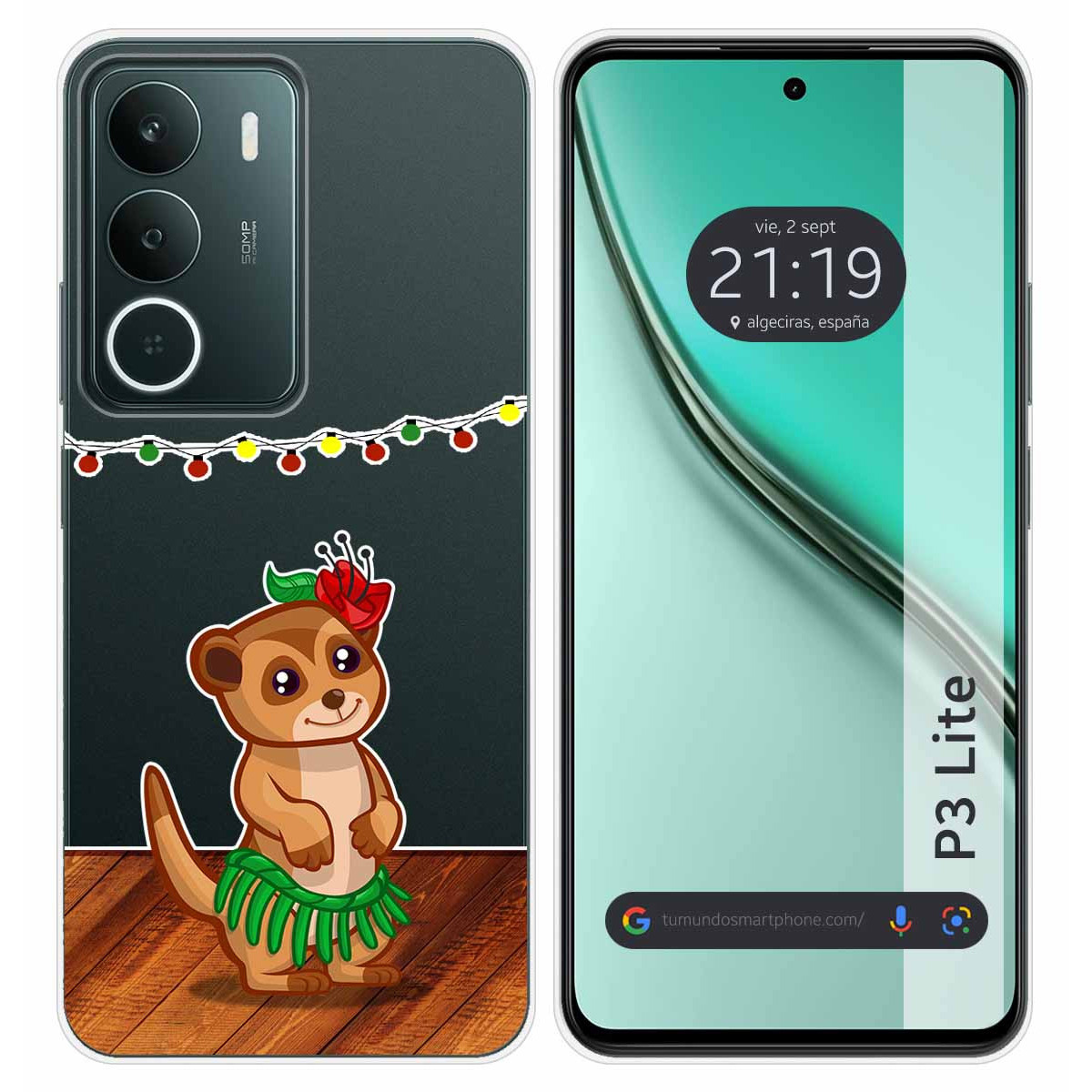 Funda Silicona Transparente para Realme P3 lite diseño Suricata Dibujos