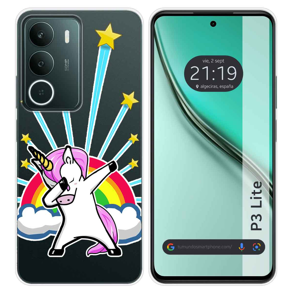 Funda Silicona Transparente para Realme P3 lite diseño Unicornio Dibujos