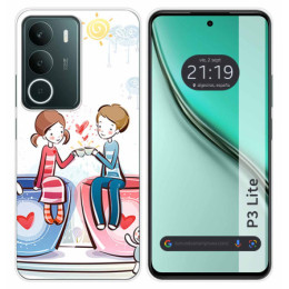 Funda Silicona para Realme P3 lite diseño Café Dibujos