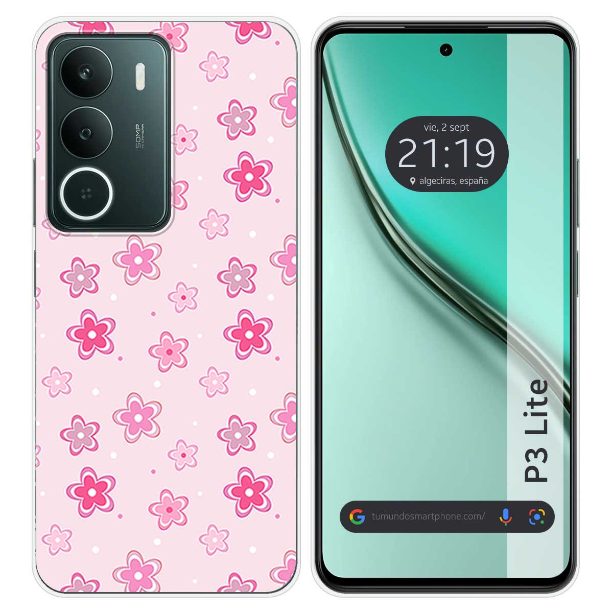 Funda Silicona para Realme P3 lite diseño Flores Dibujos