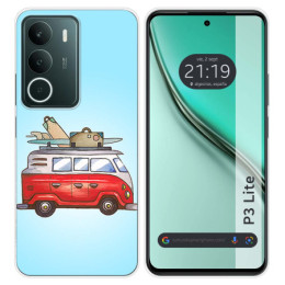 Funda Silicona para Realme P3 lite diseño Furgoneta Dibujos