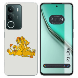 Funda Silicona para Realme P3 lite diseño Leones Dibujos
