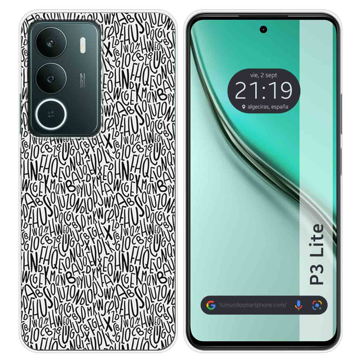Funda Silicona para Realme P3 lite diseño Letras Dibujos