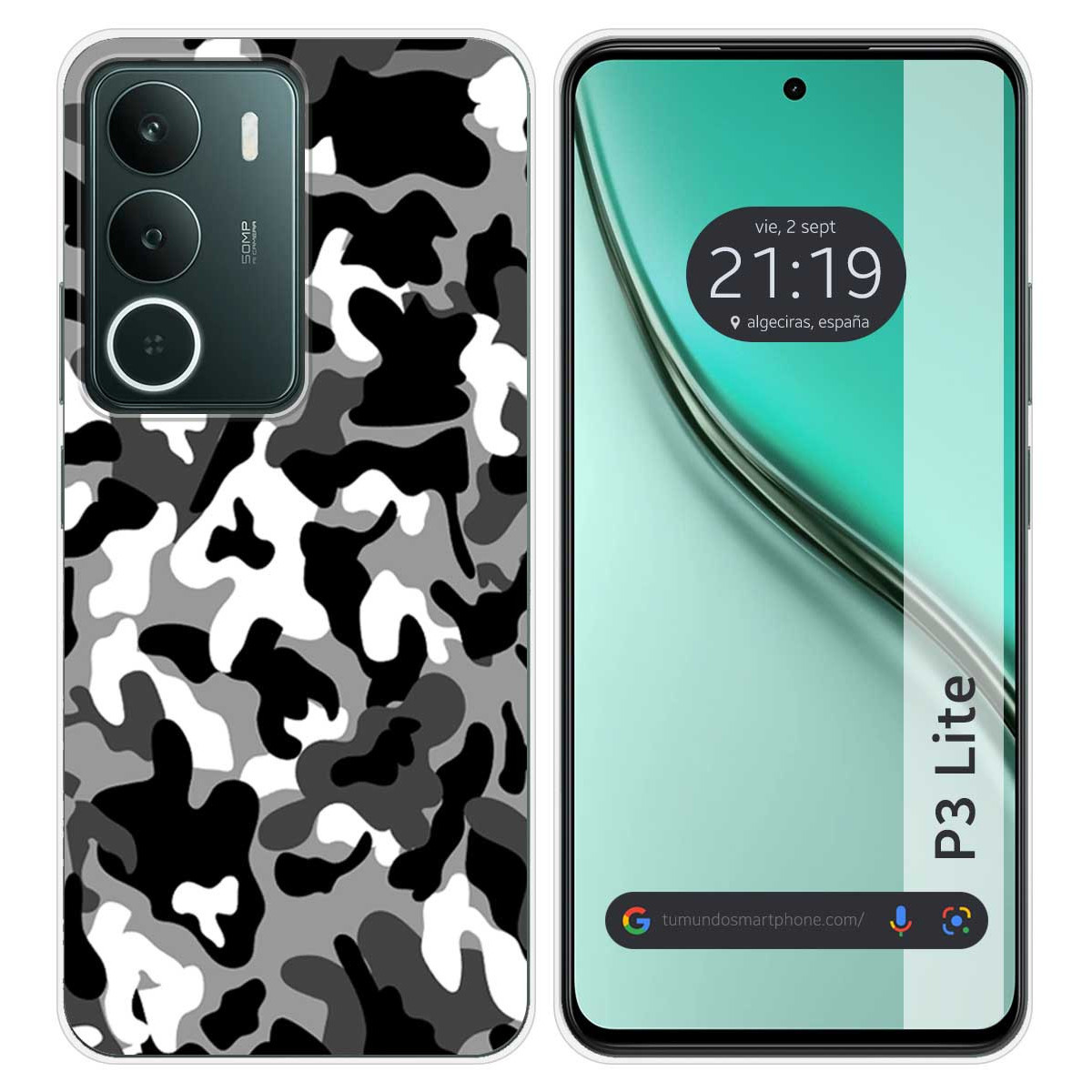 Funda Silicona para Realme P3 lite diseño Snow Camuflaje Dibujos