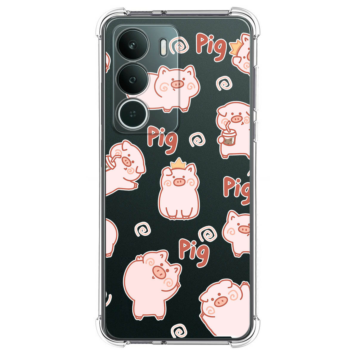 Funda Silicona Antigolpes para Realme P3 lite diseño Cerdos Dibujos