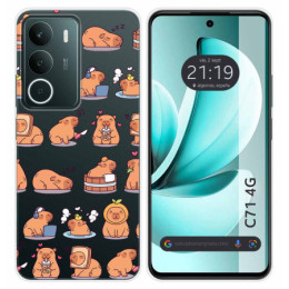 Funda Silicona Transparente para Realme C71 4G diseño Capibara 01 Dibujos
