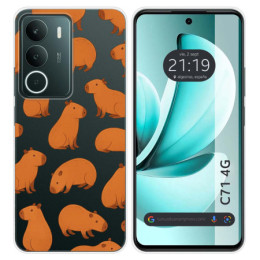 Funda Silicona Transparente para Realme C71 4G diseño Capibara 02 Dibujos