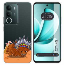 Funda Silicona Transparente para Realme C71 4G diseño Bufalo Dibujos