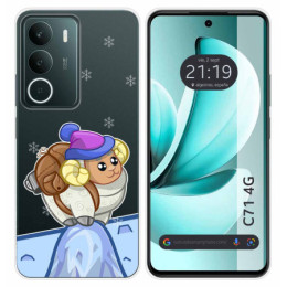 Funda Silicona Transparente para Realme C71 4G diseño Cabra Dibujos