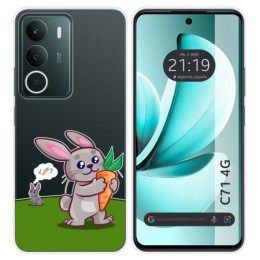 Funda Silicona Transparente para Realme C71 4G diseño Conejo Dibujos
