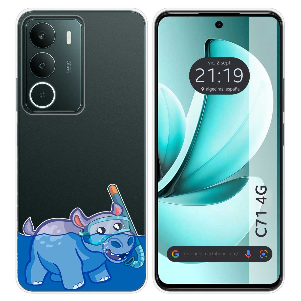 Funda Silicona Transparente para Realme C71 4G diseño Hipo Dibujos