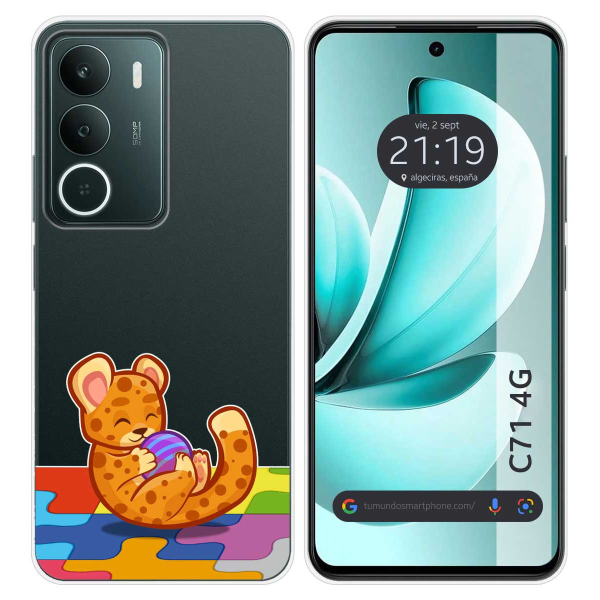 Funda Silicona Transparente para Realme C71 4G diseño Leopardo Dibujos