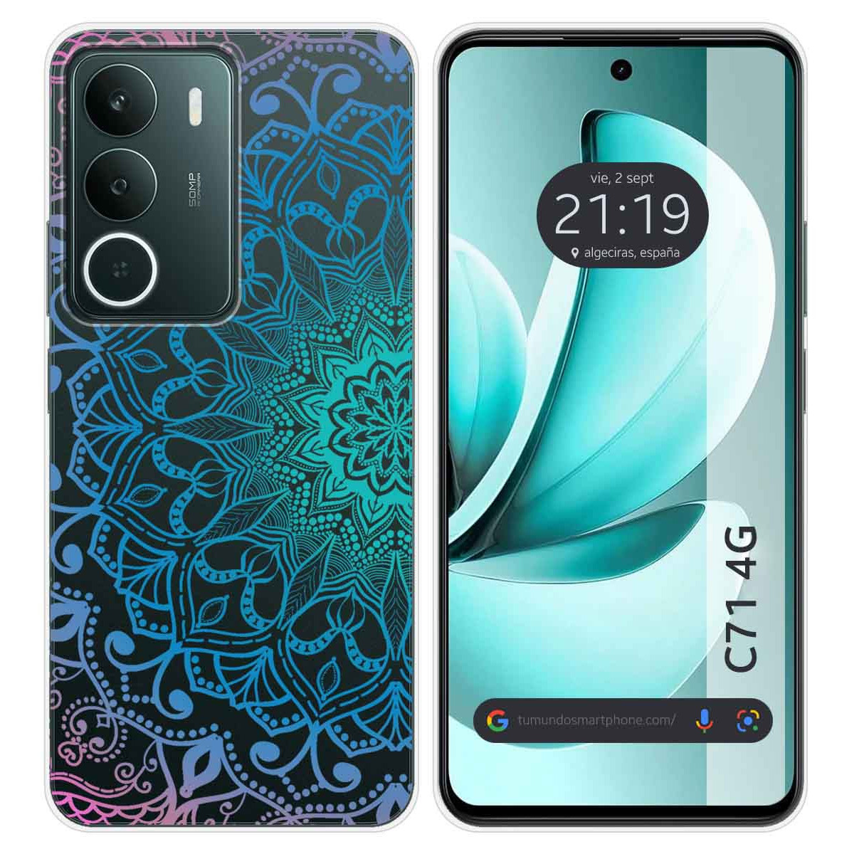 Funda Silicona Transparente para Realme C71 4G diseño Mandala Dibujos