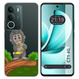 Funda Silicona Transparente para Realme C71 4G diseño Mono Dibujos