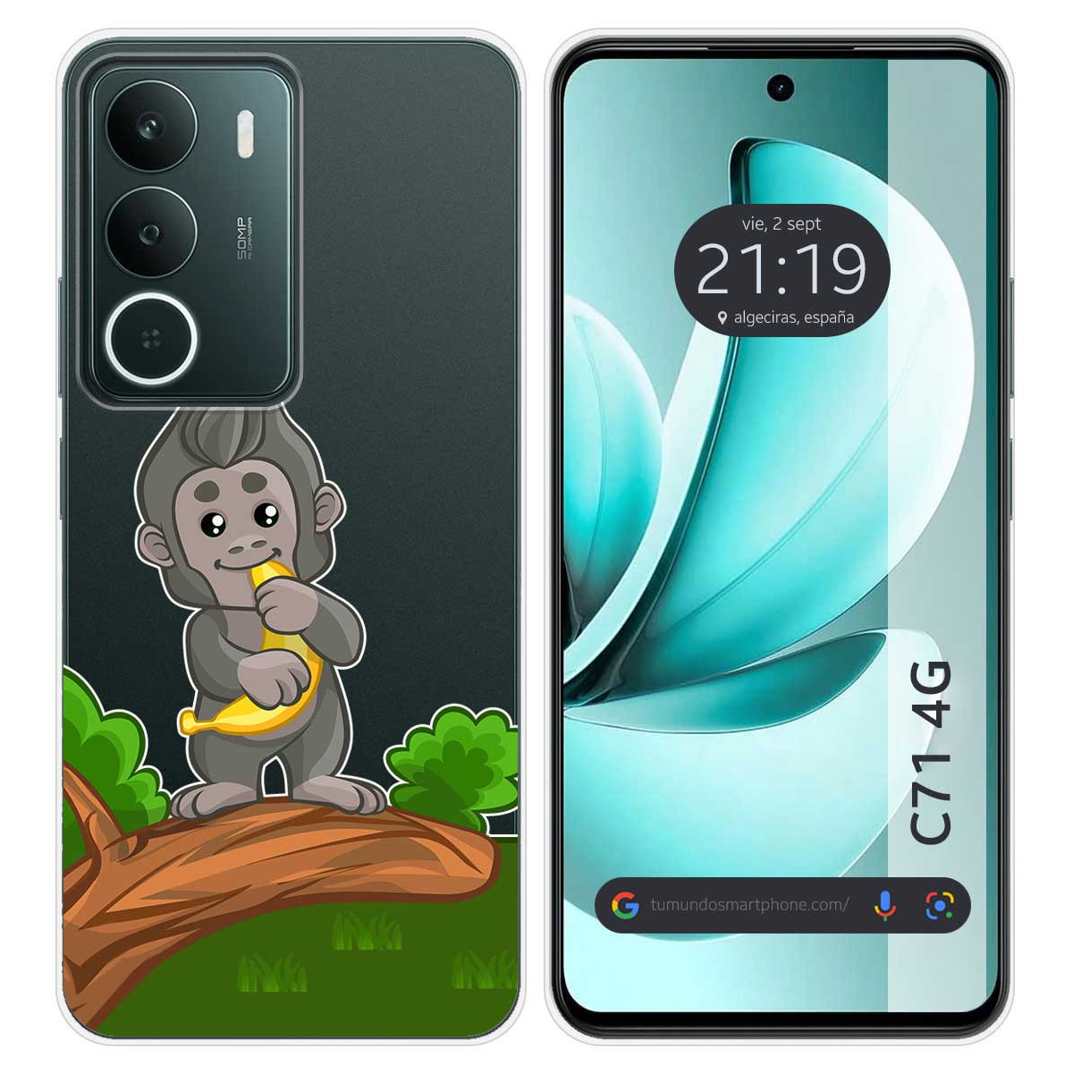 Funda Silicona Transparente para Realme C71 4G diseño Mono Dibujos