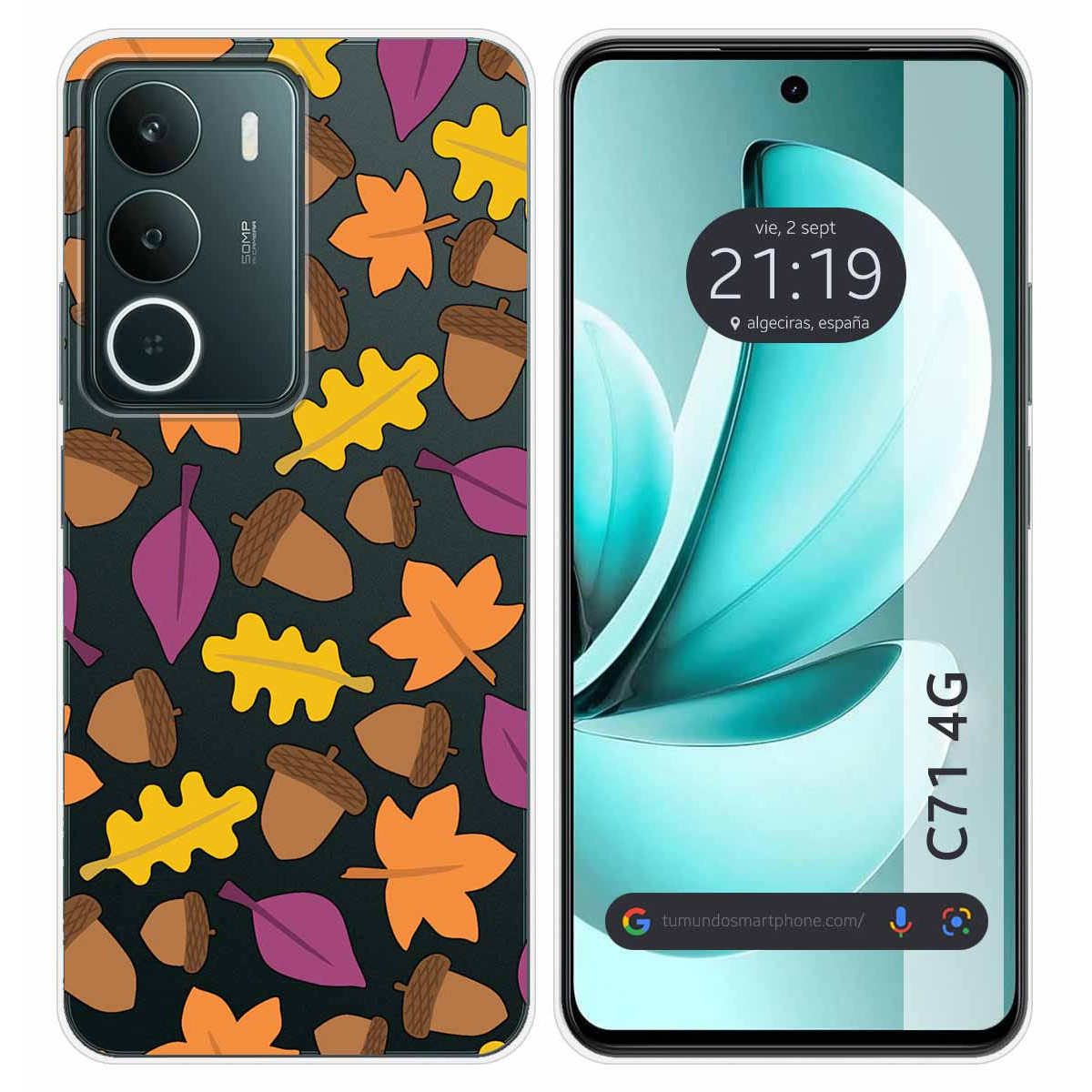 Funda Silicona Transparente para Realme C71 4G diseño Otoño Dibujos