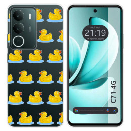 Funda Silicona Transparente para Realme C71 4G diseño Pato Dibujos