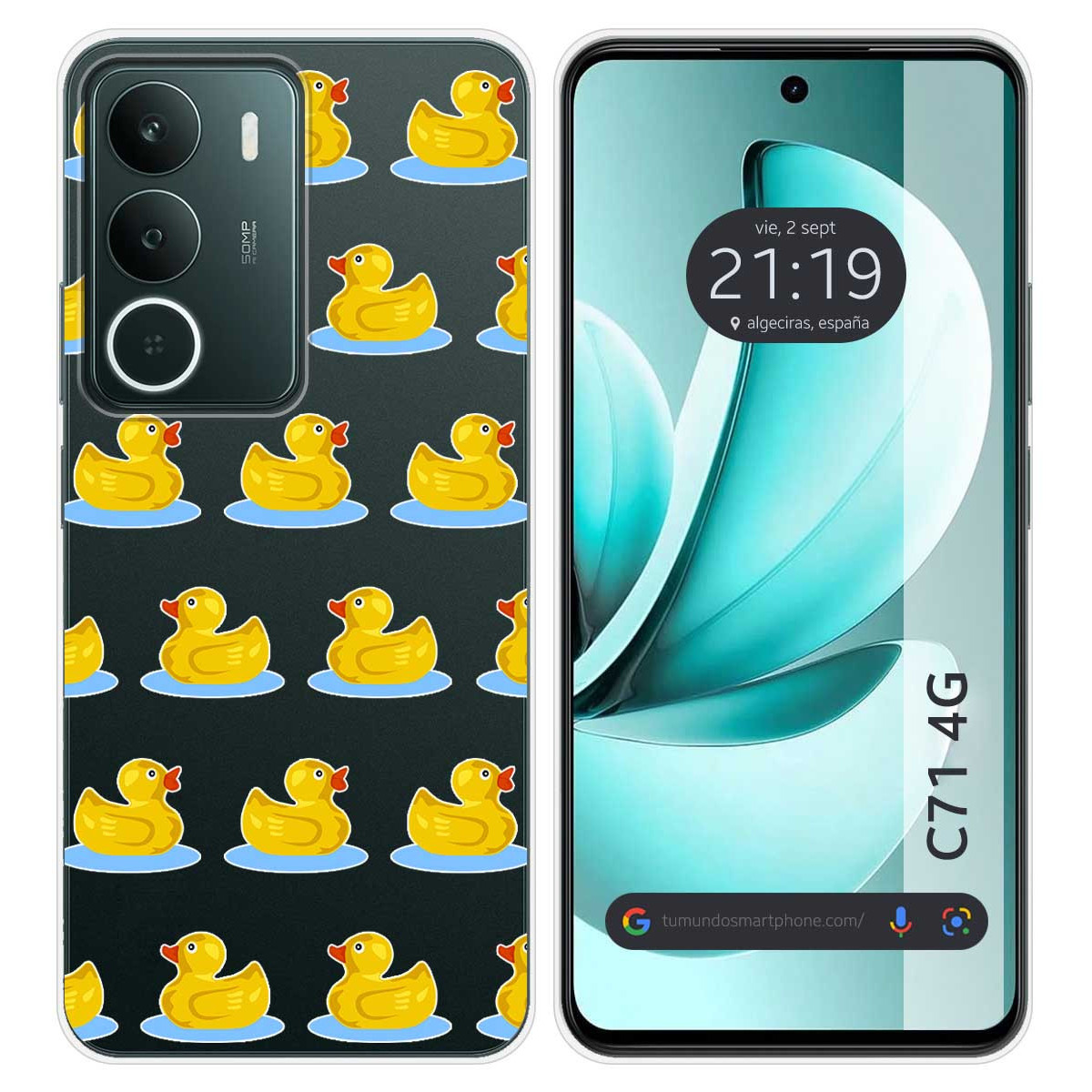 Funda Silicona Transparente para Realme C71 4G diseño Pato Dibujos