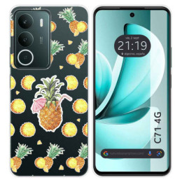 Funda Silicona Transparente para Realme C71 4G diseño Piña Dibujos