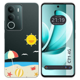 Funda Silicona Transparente para Realme C71 4G diseño Playa Dibujos