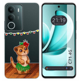Funda Silicona Transparente para Realme C71 4G diseño Suricata Dibujos