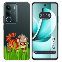Funda Silicona Transparente para Realme C71 4G diseño Tigre Dibujos